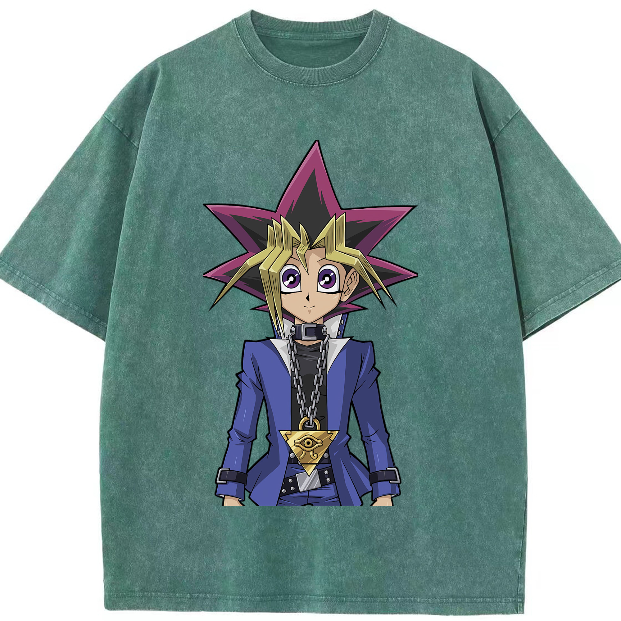 （画像用） 遊☆戯☆王 Yu-Gi-Oh! 綿100% ヴィンテージ風 半袖Tシャツ（フロントプリント）